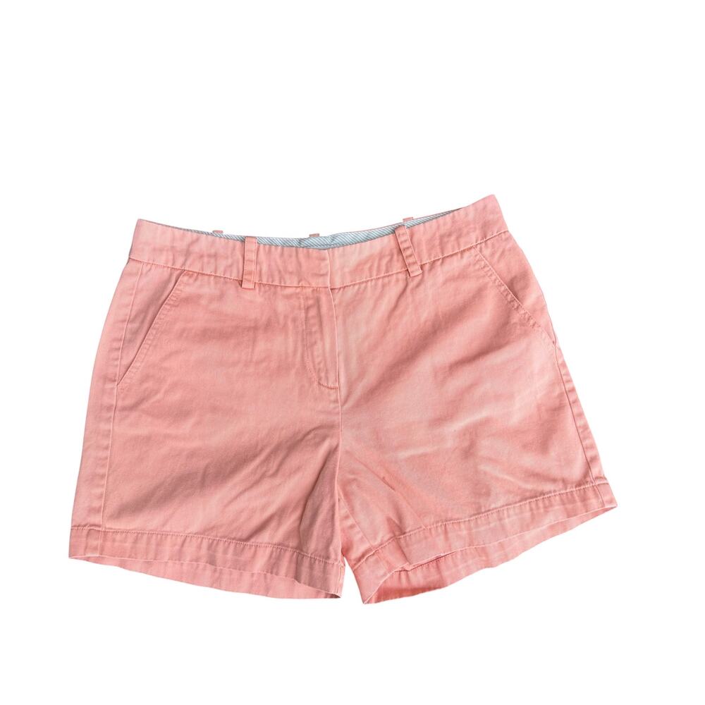 Sandro Paris Coral Pink 100% Cotton Tailored Flat Front Chino Shorts Size 6 5"